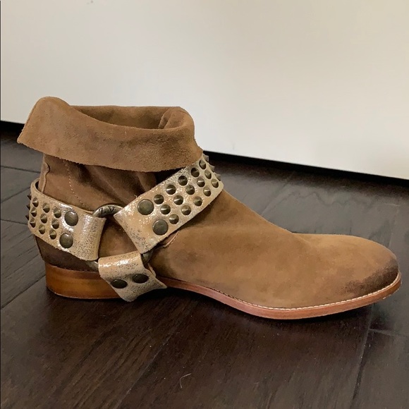 ❤️Zadig & Voltaire Brown Suede Studded Ankle Boot - Picture 2 of 11